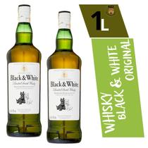 Whisky Escocês Black & White By James Buchanan Original Com Selo 1000 Ml - 2 Unidades