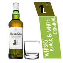 Whisky Escocês Black & White By James Buchanan Original Com Selo 1000 Ml + Copo Presente