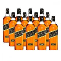 Whisky Escocês Johnnie Walker Black Label 12 anos 1 Litro Caixa com 12 unidades