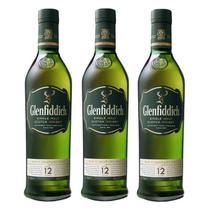 Whisky Glenfiddich 12 Anos 750ml Com Cartucho 03 Unidades