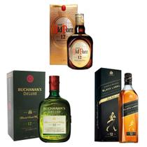 Whisky Grand Old Parr 1L + Black Label 1L + Buchanan's 1L