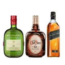 Whisky Grand Old Parr 1L + Black Label 1L + Buchanan's 1L - Johnnie Walker