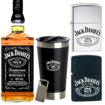 Whisky Jack Daniels 1Litro com 2 Isqueiros tipo Zippo + Copo Térmico Ed Limitada - JACK DANIEL'S