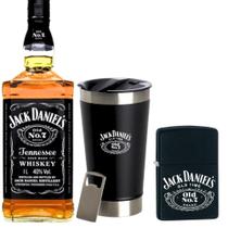 Whisky Jack Daniels 1Litro com Isqueiro tipo Zippo Preto + Copo Térmico Ed Limitada - JACK DANIEL'S