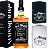 Whisky Jack Daniels Old 1Litro Original com 2 Isqueiros tipo Zippo