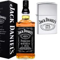 Whisky Jack Daniels Old N7 Tennessee 1Litro com Isqueiro tipo Zippo Cromado - JACK DANIEL'S