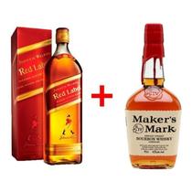 Whisky Jhonnie Walker Red Label 1lt + Whisky Bourbon Americano Makers Mark 750ml