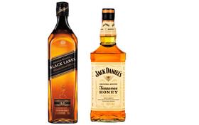 Whisky Johnnie Walker Black Label + Jack Daniel's Honey 1L