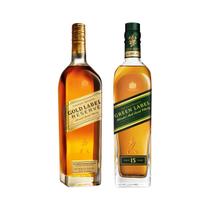 Whisky Johnnie Walker Gold Label 750ml + Green Label 750ml