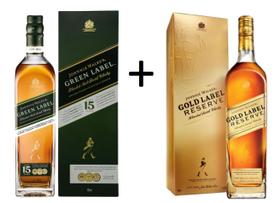 Whisky Johnnie Walker Green Label 750ml + Gold Label 750ml
