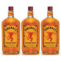 Whisky Licor Fireball 750ml Canela 03 Unidades