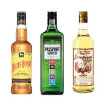 Whisky White Horse 1L + Passport 1L + Jurupinga 975ml