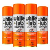 White Lub Óleo Desengripante 300ml-180gr P/ Carros Motos Casa Escritório Indústria Oficina - Kit 4un