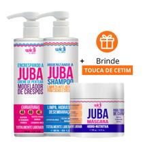 Widi Care Kit Encrespando a Juba Shampoo 500ml, Máscara Hidro-Nutritiva 500g, Creme de Pentear 500ml + Presente Touca de Cetim
