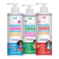 Widi Care Kit Jubinha Efeito Pesadinho Shampoo 300ml, Creme de pentear 300ml, Gelatina Capilar 300g (3 produtos)