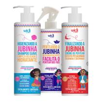 Widi Care Kit Jubinha Efeito Pesadinho Shampoo 300ml, Creme de pentear 300ml, Spray Desembaraçante 300ml (3 produtos)