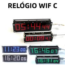 WiFi Display Digital LED Dot Matrix Relógio ESP8266 Temporização De Rede Com Alimentação USB