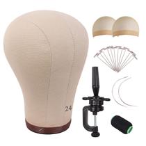 Wig Head MapOfBeauty Bloco de lona de cortiça de 24 polegadas com suporte
