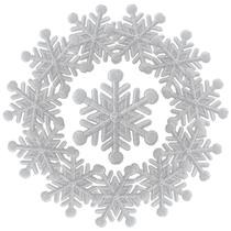 WILDREEDS, 12 peças de floco de neve de Natal, bordado em ferro sobre adesivos WILDREEDS, 12 peças de floco de neve de Natal, bordado em ferro sobre adesivos