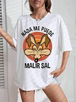 Wile e Coyote camisetas femininas Y2K mangá streetwear top roupas femininas mangá