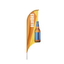 Wind Banner 3D Bebidas Dupla Face Com Haste 220X70Cm