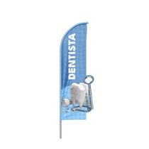 Wind Banner 3D Dentista Dupla Face Com Haste 220X70Cm