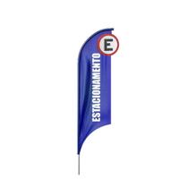 Wind Banner 3D Estacionamento Dupla Face Com Haste 220X70Cm