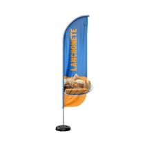 Wind Banner 3D Kit Completo Dupla Face Modelo Pena Temas