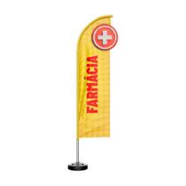 Wind Banner 3D Kit Completo Farmácia Amarelo Dupla Face