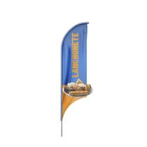 Wind Banner 3D Lanchonete Dupla Face Com Haste 220X70Cm