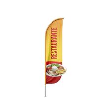 Wind Banner 3D Restaurante Dupla Face Com Haste 220X70Cm