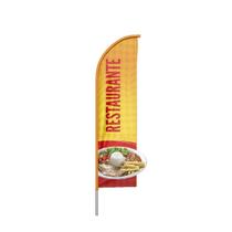 Wind Banner 3D Restaurante Dupla Face Com Haste 220X70Cm