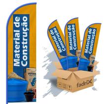 Wind Banner 3mt Material de Construção Kit C/ 3unds