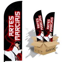 Wind Banner Dupla Face 3mt Artes Marciais Kit C/ 2unds