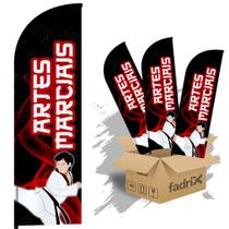 Wind Banner Dupla Face 3mt Artes Marciais Kit C/ 3unds