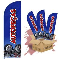 Wind Banner Dupla Face 3mt Autopeças M2 Kit C/ 3unds