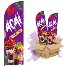 Wind Banner Dupla Face 3mt Completo Açaí M2 - Kit C/ 2unds