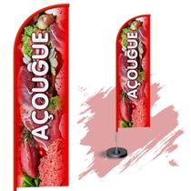 Wind Banner Dupla Face 3mt Completo Açougue
