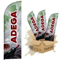 Wind Banner Dupla Face 3mt Completo Adega Kit C/ 3unds