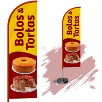 Wind Banner Dupla Face 3mt Completo Bolos e Tortas