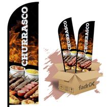 Wind Banner Dupla Face 3mt Completo Churrasco Kit C/ 2unds Wind Banner Dupla Face 3mt Completo Churrasco Kit C/ 2unds