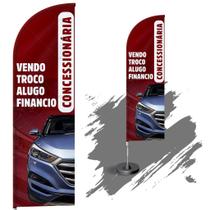Wind Banner Dupla Face 3mt Completo Concessionária