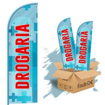 Wind Banner Dupla Face 3mt Completo Drogaria Kit C/ 2unds