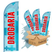 Wind Banner Dupla Face 3mt Completo Drogaria Kit C/ 3unds