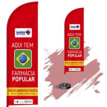 Wind Banner Dupla Face 3mt Completo Farmácia Popular - Fadrix