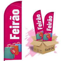 Wind Banner Dupla Face 3mt Completo Feirão - Kit C/ 2unds