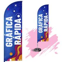 Wind Banner Dupla Face 3mt Completo Gráfica Rápida