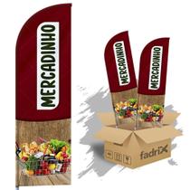 Wind Banner Dupla Face 3mt Completo Mercadinho Kit C/ 2unds