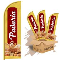 Wind Banner Dupla Face 3mt Completo Padaria Kit C/ 3unds Wind Banner Dupla Face 3mt Completo Padaria Kit C/ 3unds