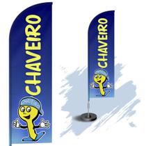 Wind Banner Dupla Face 3mt Completo Personalizado Chaveiro